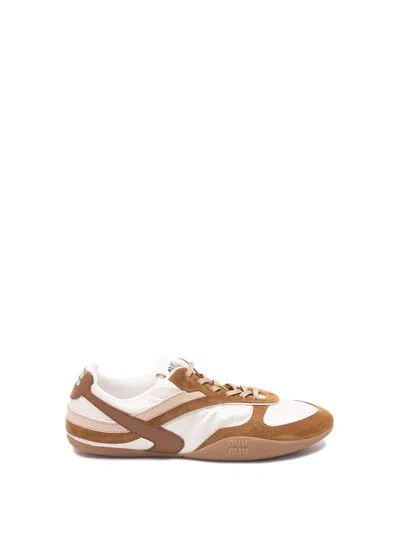 Miu Miu Gymnasium Sneakers In Technical Fabric And Suede In Multi