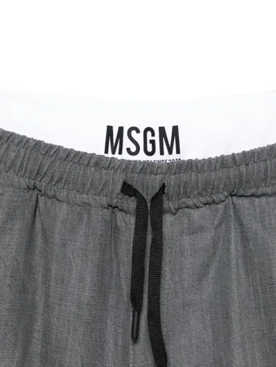Msgm Drawstring Trousers In Gray