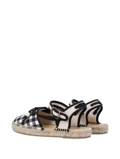 Bonpoint Evila Gingham Espadrilles In Black