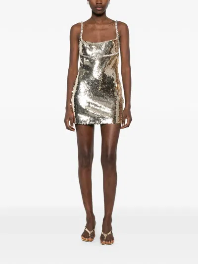 亮片饰带连衣裙