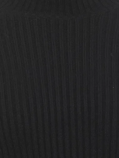 Antonelli Roll Neck Ribbed Sweater In Black