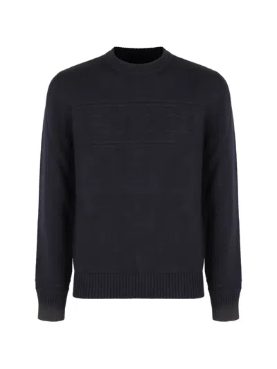 Gucci Long-sleeved Knitted Sweater In Blue