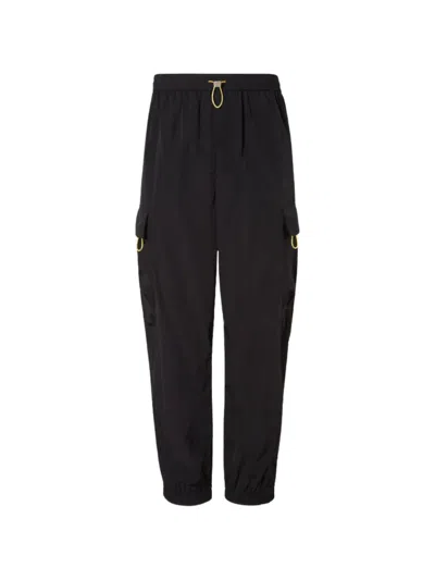 Fendi Straight Trousers Elastic Waistband Cargo Pockets In Black