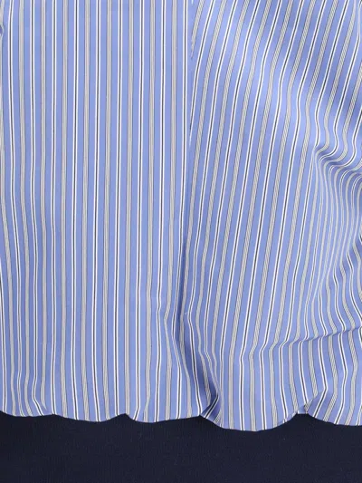 Sacai Blue Polyester Pattern Shirt In Blue