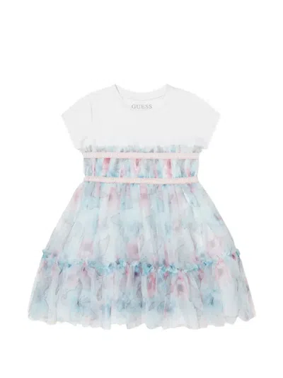 Guess Butterfly-print Ruffled Dress In Multi