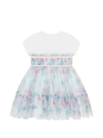 Guess Butterfly-print Ruffled Dress In Multi