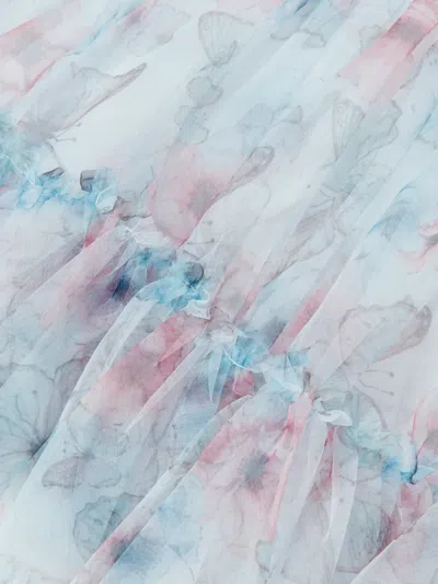 Guess Butterfly-print Ruffled Dress In Multi