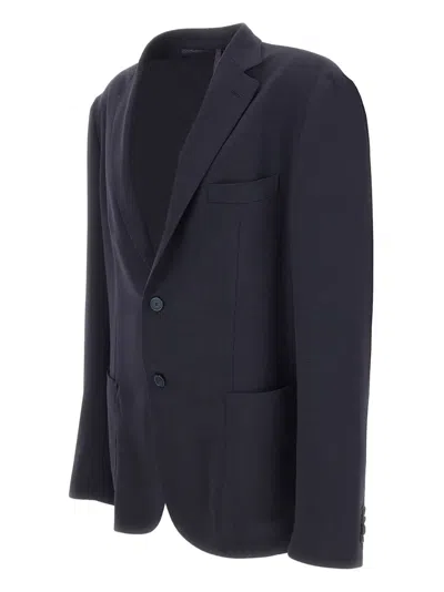 Santaniello Patch-pocket Button Blazer In Blue