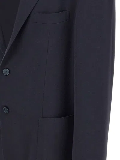 Santaniello Patch-pocket Button Blazer In Blue