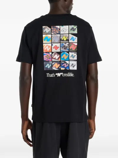 New Balance N Collage Graphic T-shirt In Black