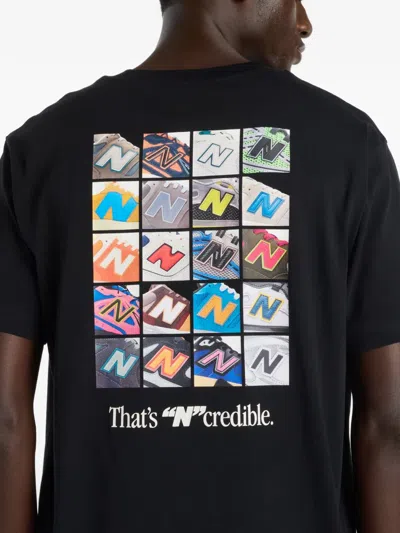 New Balance N Collage Graphic T-shirt In Black