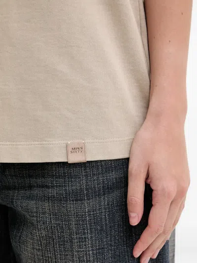 Miss Sixty Embroidered T-shirt In Neutral