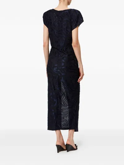 Isabel Marant Ladan Geometric-jacquard Midi Dress In Blue
