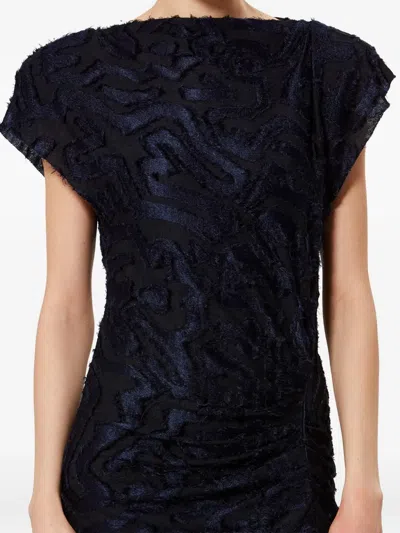Isabel Marant Ladan Geometric-jacquard Midi Dress In Blue