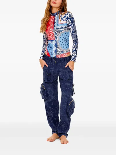 LISINA 佩斯理印花工装口袋长裤