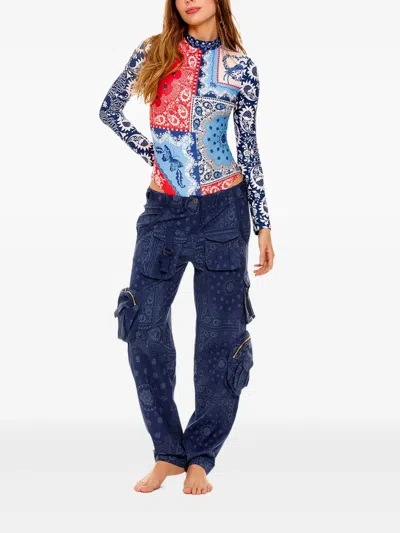 LISINA 佩斯理印花工装口袋长裤