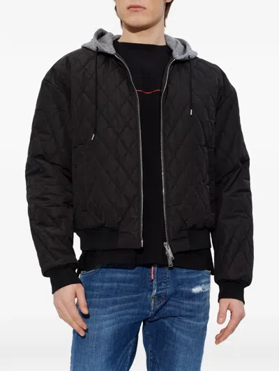 Dsquared2 Hooded Quilted Bomber Jacket In Multi