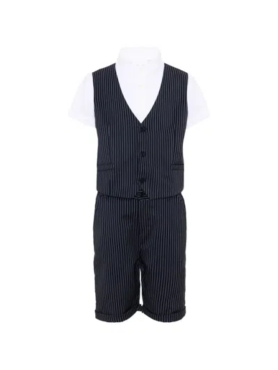 Patachou Pinstripe Formal Trouser Set In Blue