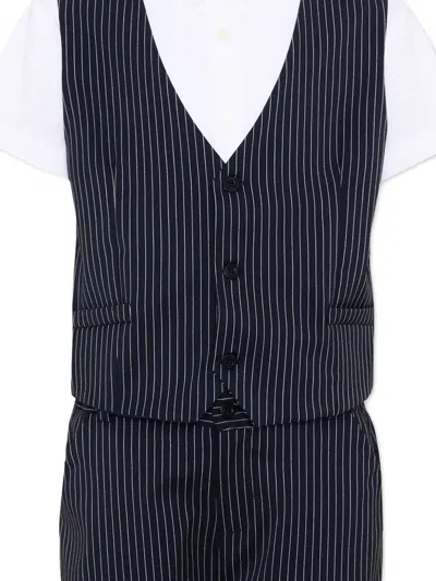 Patachou Pinstripe Formal Trouser Set In Blue