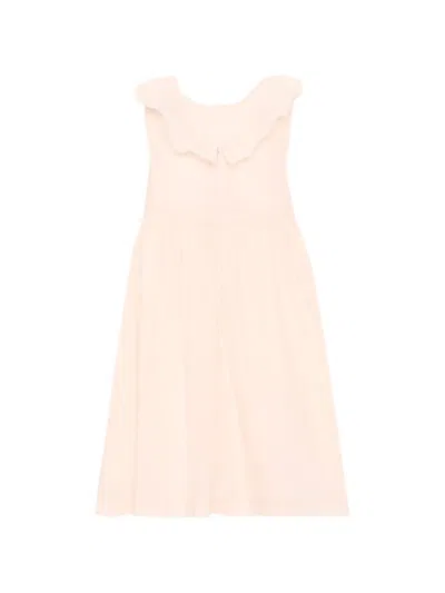 Patachou Ruffled Embroidery Dress In Pink