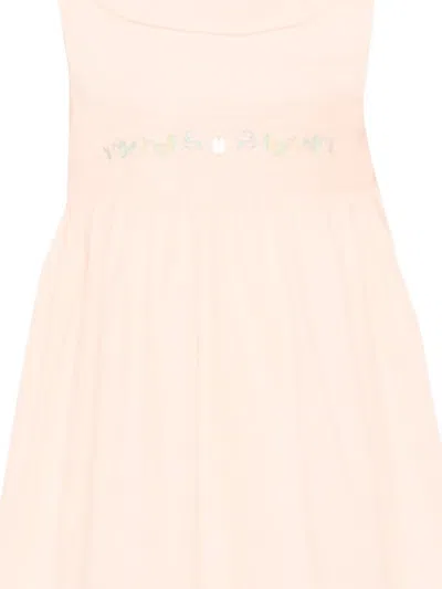 Patachou Ruffled Embroidery Dress In Pink