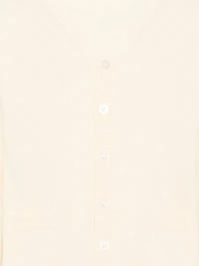 Patachou Pocket V-neck Cardigan In Neutral