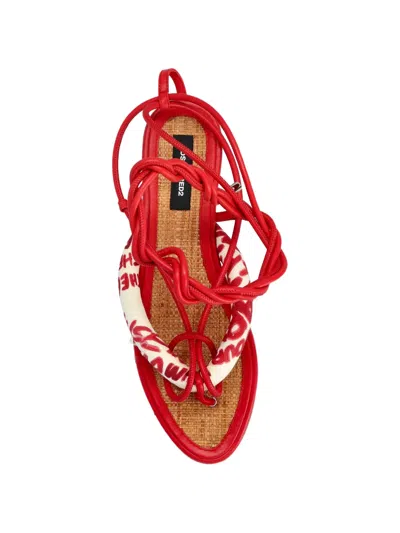 Dsquared2 Rebel Hibiscus Sandals In Red
