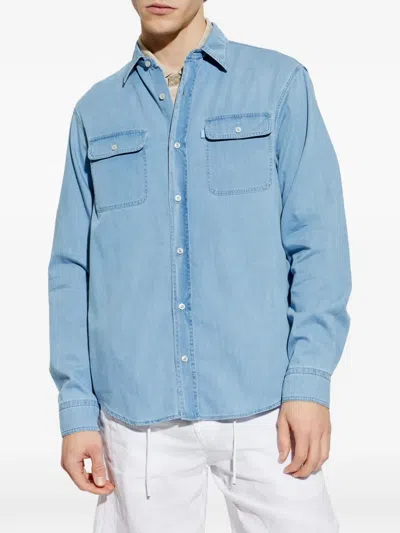Paul & Shark Pocket-buttoned Shirt In Blue