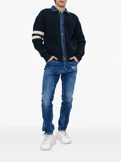 Dsquared2 Distressed Jeans In Blue