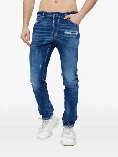 Dsquared2 Distressed Jeans In Blue