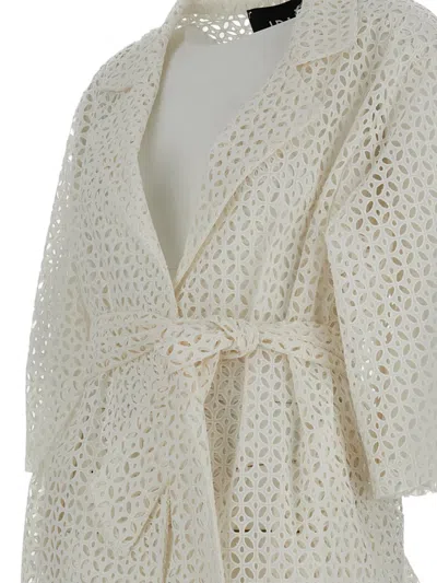 Irie Structured White Jacket With Front Zipper Closure In Neutral