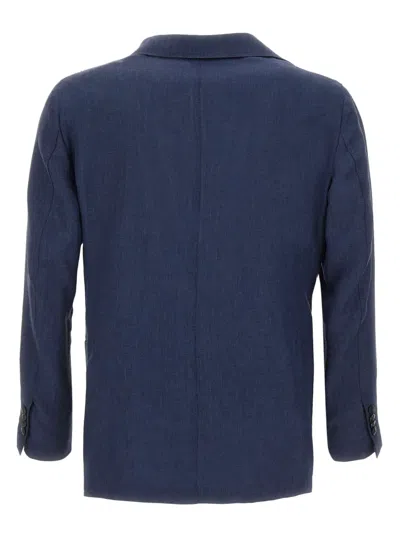 Barba Napoli Button Blazer In Blue