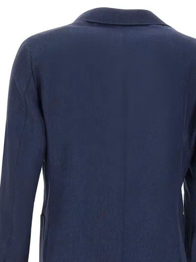 Barba Napoli Button Blazer In Blue