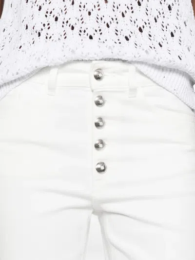 Dondup Buttoned Denim Jeans In White