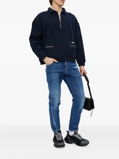 Dsquared2 Long-sleeved Sweatshirt In Blue