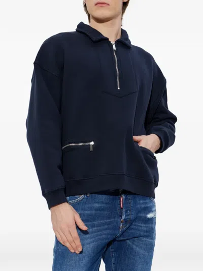 Dsquared2 Long-sleeved Sweatshirt In Blue