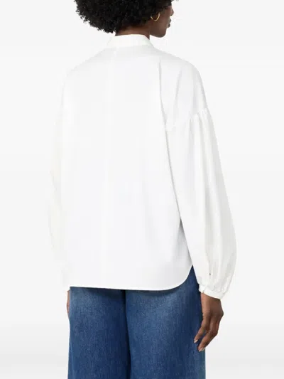 Max Mara Lantern-sleeve Blouse In White