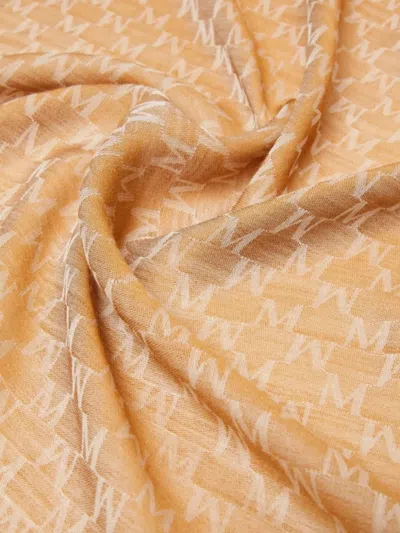 Max Mara Monogram Scarf In Brown