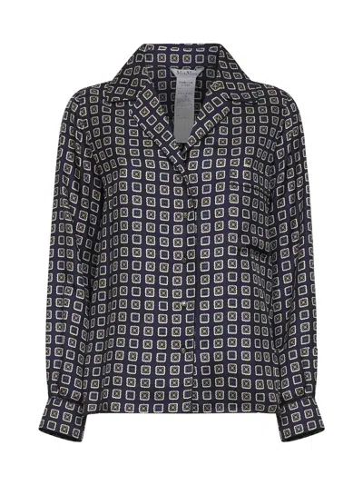 Max Mara Maxmara Mxmdisco Semi Fitted Printed Silk Shirt In Black