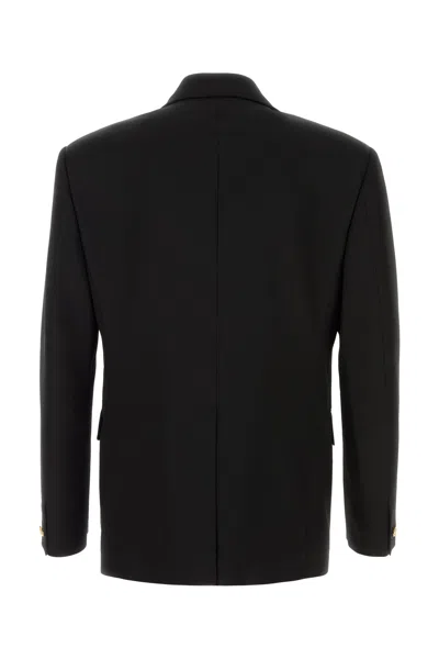 Versace Black Wool Blazer In Black