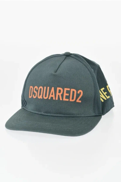Dsquared2 One Life One Planet Cotton Baseball Cap In Gray