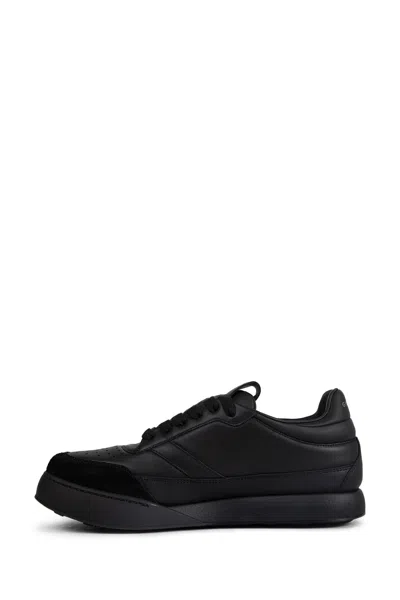Givenchy Black Calf Leather Bos Taurus Low Top Sneakers In Multi