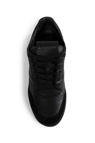 Givenchy Black Calf Leather Bos Taurus Low Top Sneakers In Multi