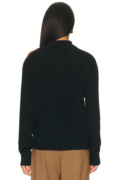 Rohe Compact Knitted Check Polo Sweater In Black