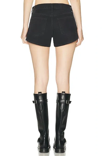 Agolde Black Low-rise Parker Denim Shorts In Black