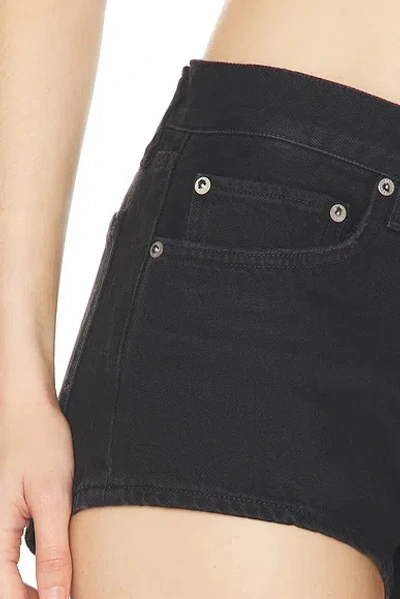 Agolde Black Low-rise Parker Denim Shorts In Black