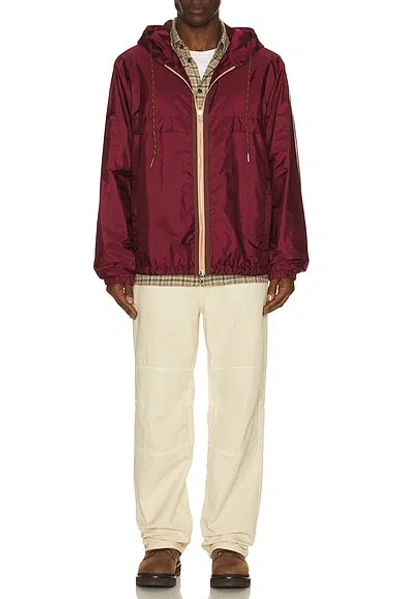 Moncler Hooded Jacket With Adjustable Hood For Men In Burgundy