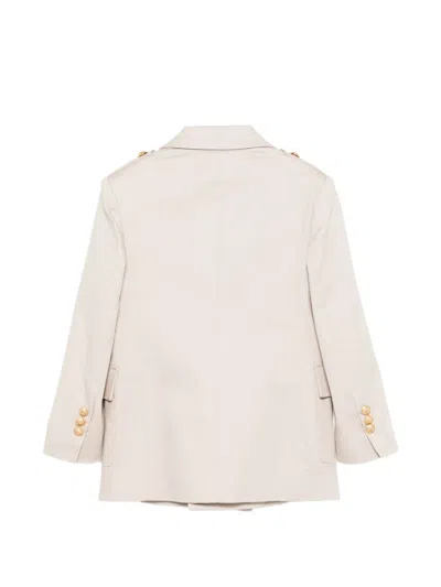 Balmain Buttoned Double-breasted Blazer In Neutral