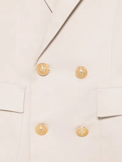 Balmain Buttoned Double-breasted Blazer In Neutral