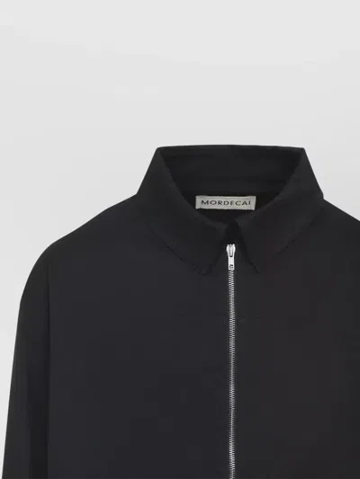 Mordecai Layered Jacket Point Collar Adjustable Drawstrings In Black